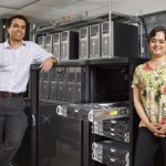 Dhruv Batra (left) and Devi Parikh (right) are developing Visual Question Answering Capability for computers. Visual machine perception requires powerful computation capability. The team shares 500- core CPU cluster, each an order of magnitude more powerful than a laptop, and a GPU cluster.