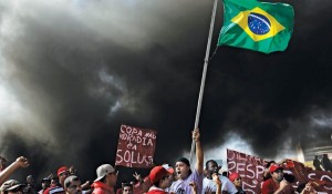 One of the many protests against the 2014 World Cup in Sao Paulo, May 15, 2014.